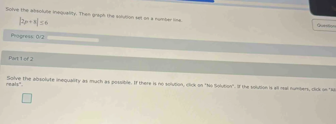 solve the absolute inequality. then graph the solution set on a number …