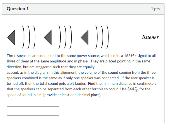 three speakers are connected to the same power source, which emits a 16…
