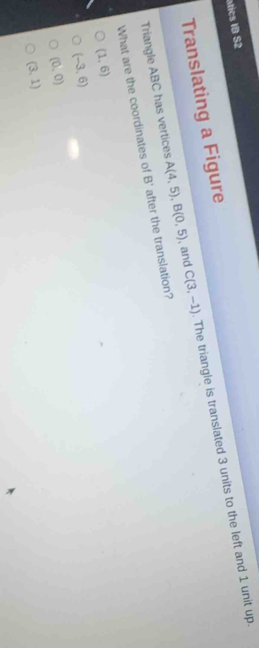 translating a figure triangle abc has vertices a(4, 5), b(0, 5), and c(…