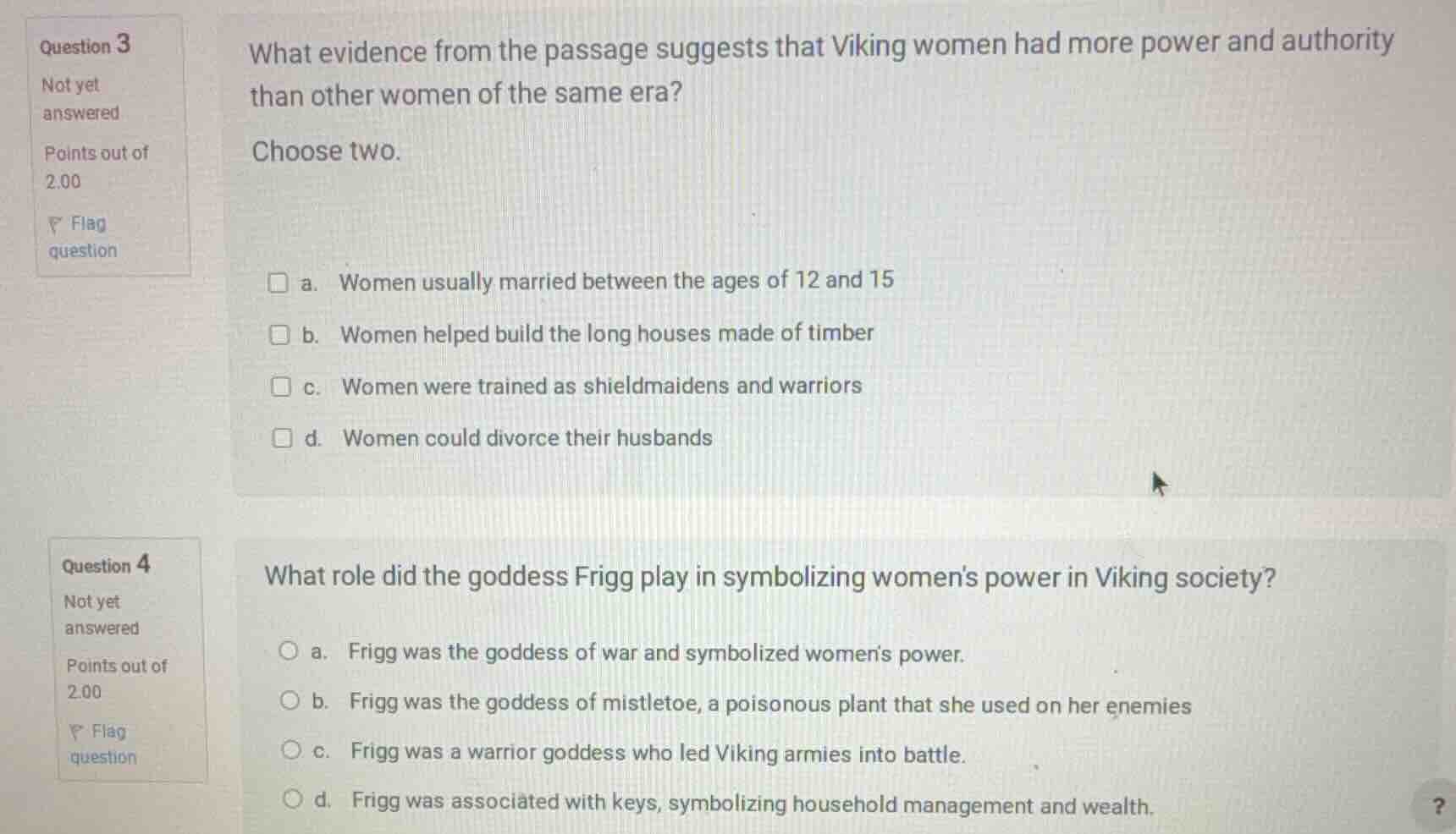 question 3 not yet answered points out of 2.00 flag question what evide…