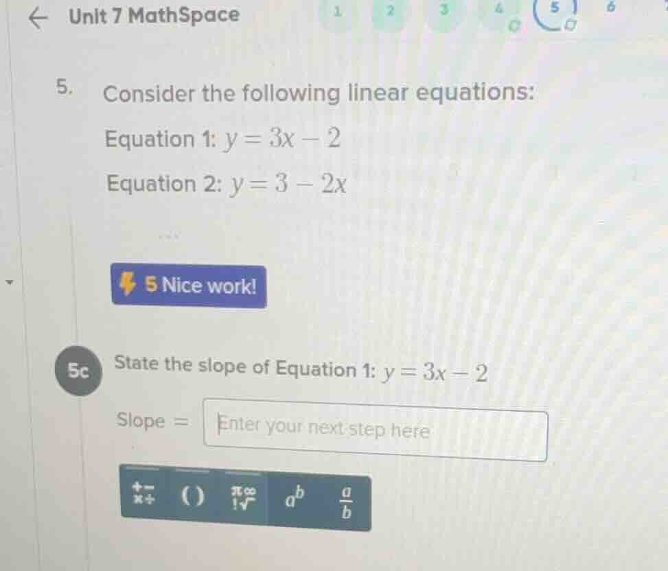 unit 7 mathspace 5. consider the following linear equations: equation 1…