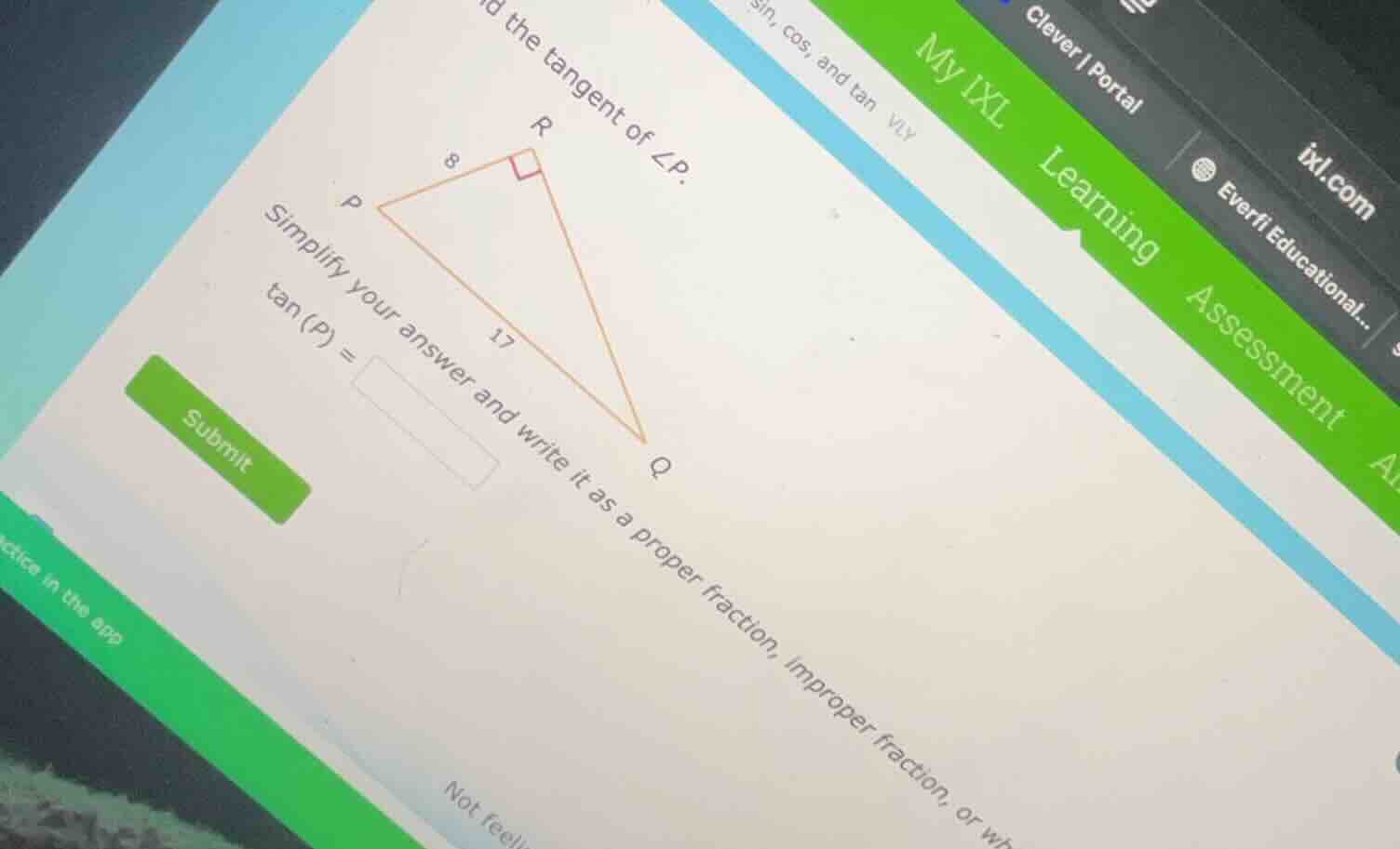 find the tangent of ∠p. simplify your answer and write it as a proper f…