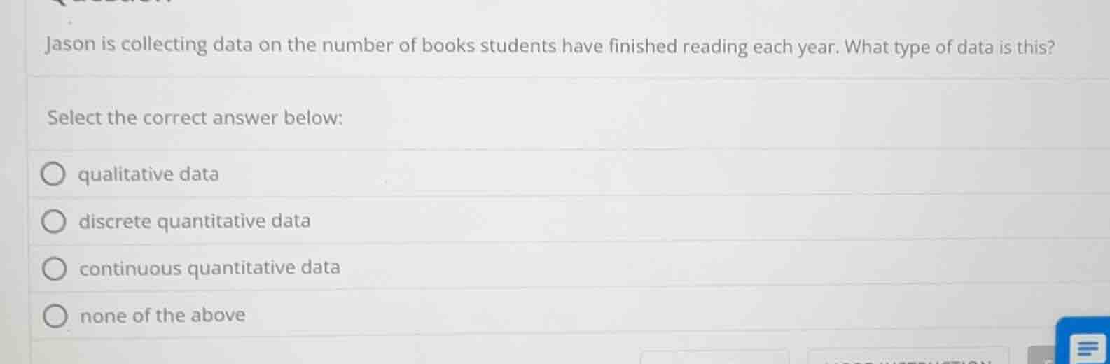 jason is collecting data on the number of books students have finished …