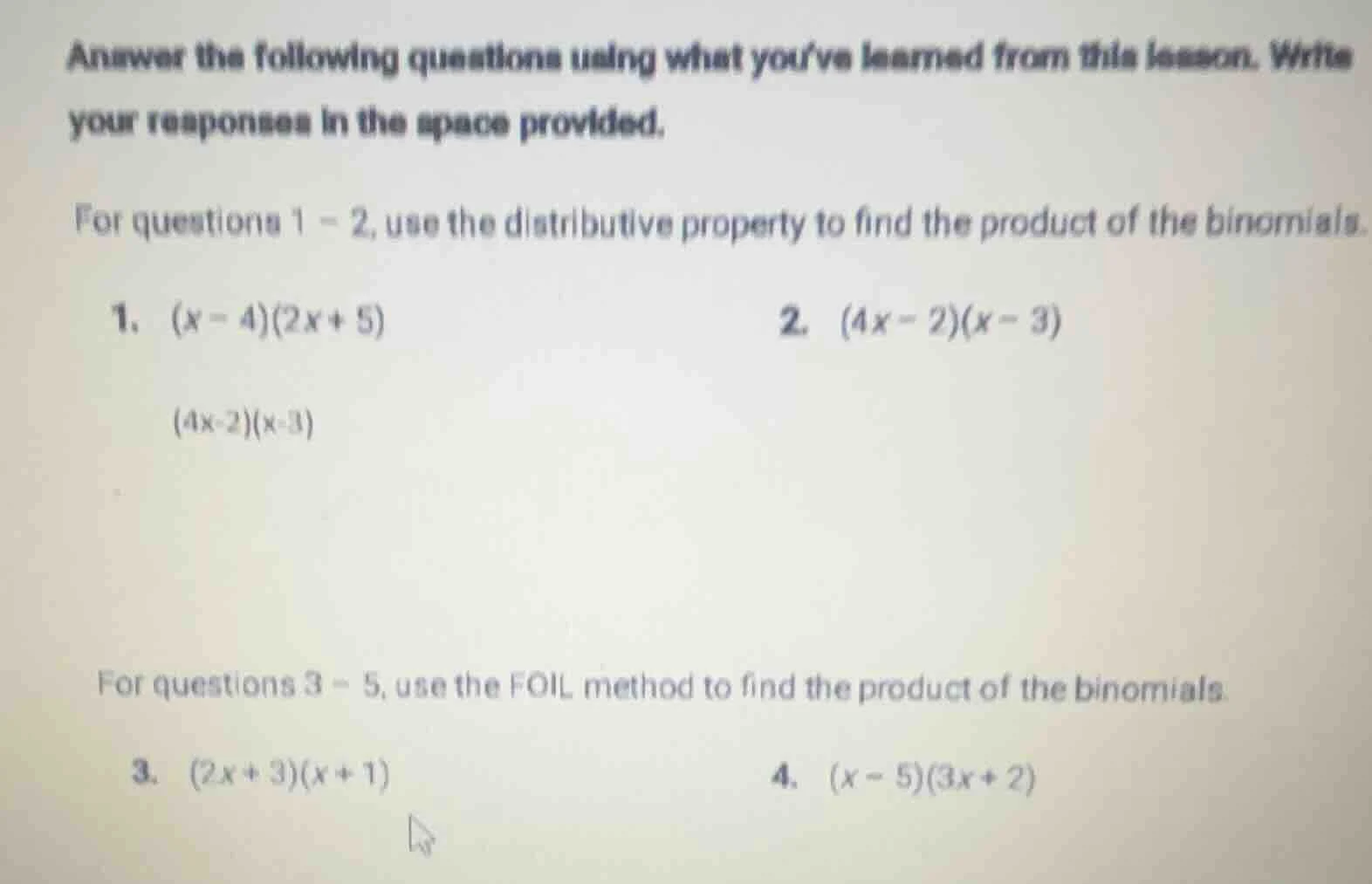 answer the following questions using what you’ve learned from this less…