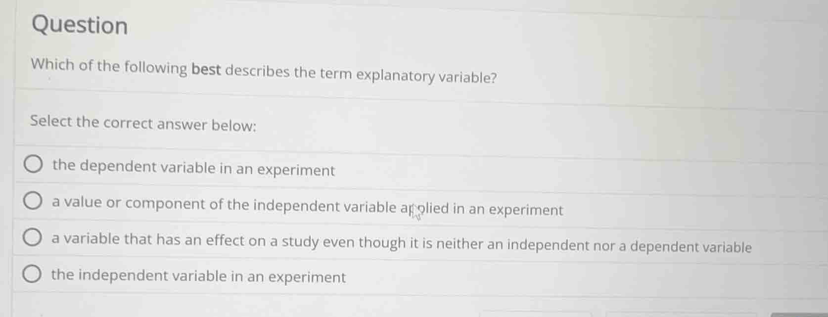 question which of the following best describes the term explanatory var…