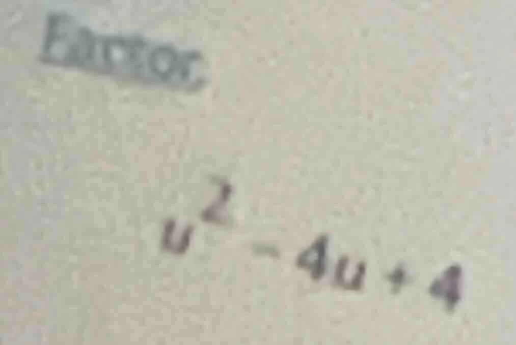 factor $u^2 - 4u + 4$