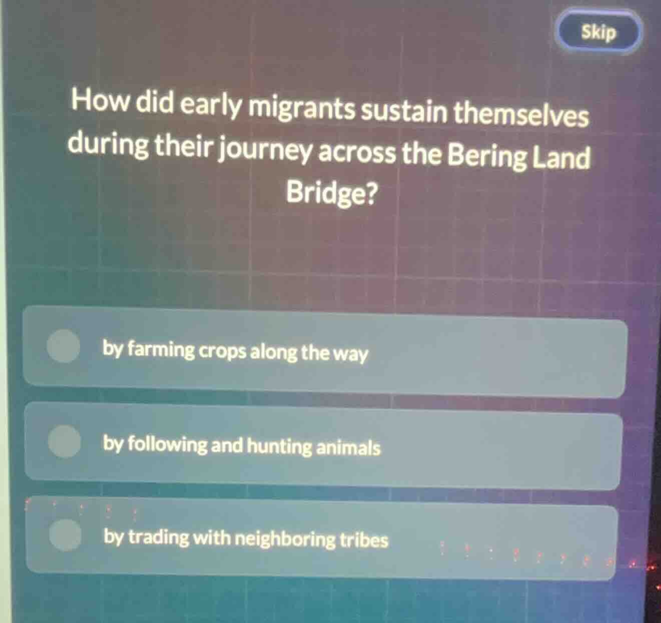 how did early migrants sustain themselves during their journey across t…