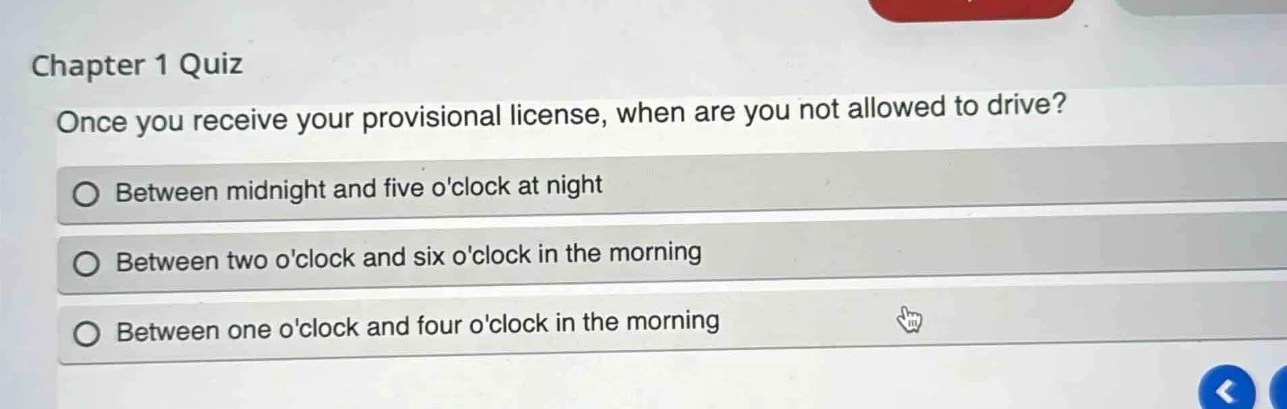 chapter 1 quiz once you receive your provisional license, when are you …