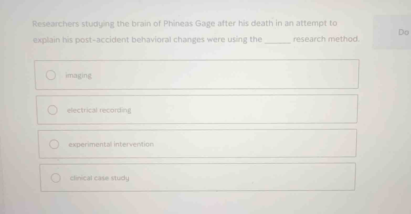 researchers studying the brain of phineas gage after his death in an at…