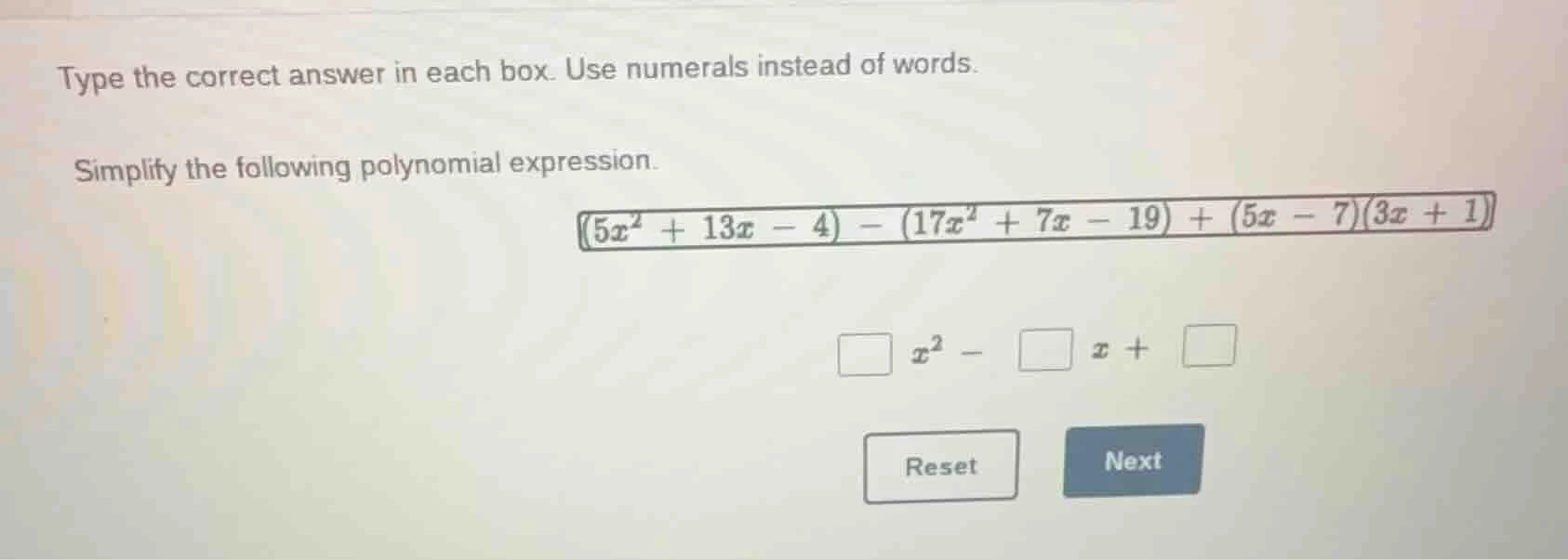 type the correct answer in each box. use numerals instead of words. sim…