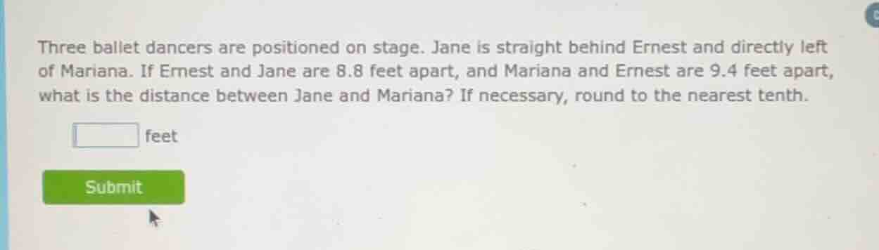 three ballet dancers are positioned on stage. jane is straight behind e…