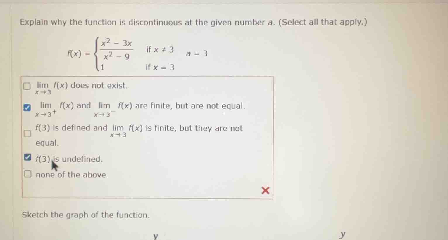 explain why the function is discontinuous at the given number a. (selec…
