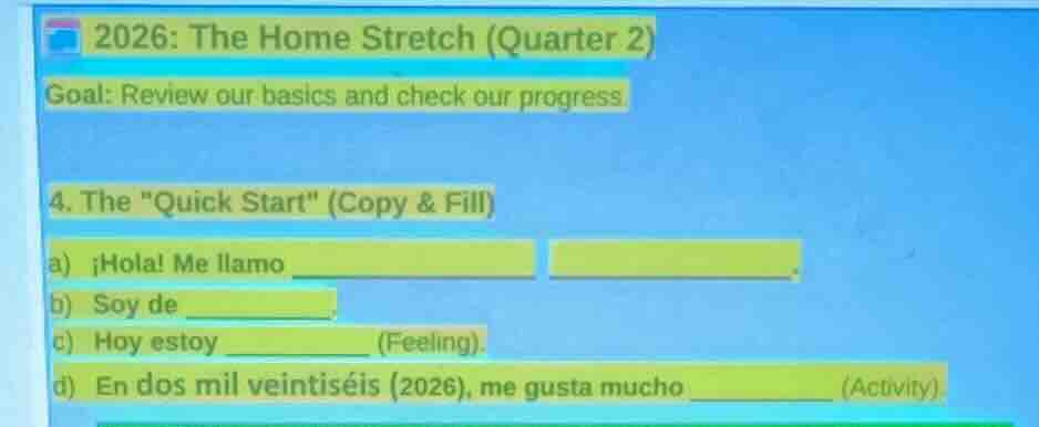 2026: the home stretch (quarter 2) goal: review our basics and check ou…