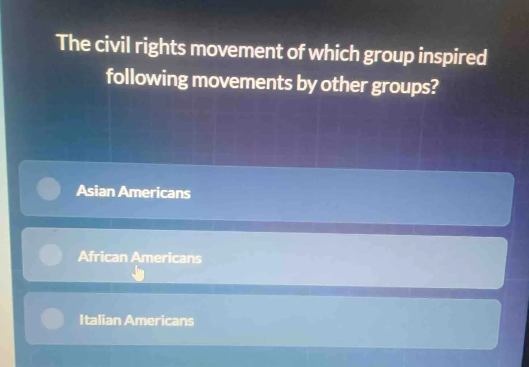 the civil rights movement of which group inspired following movements b…