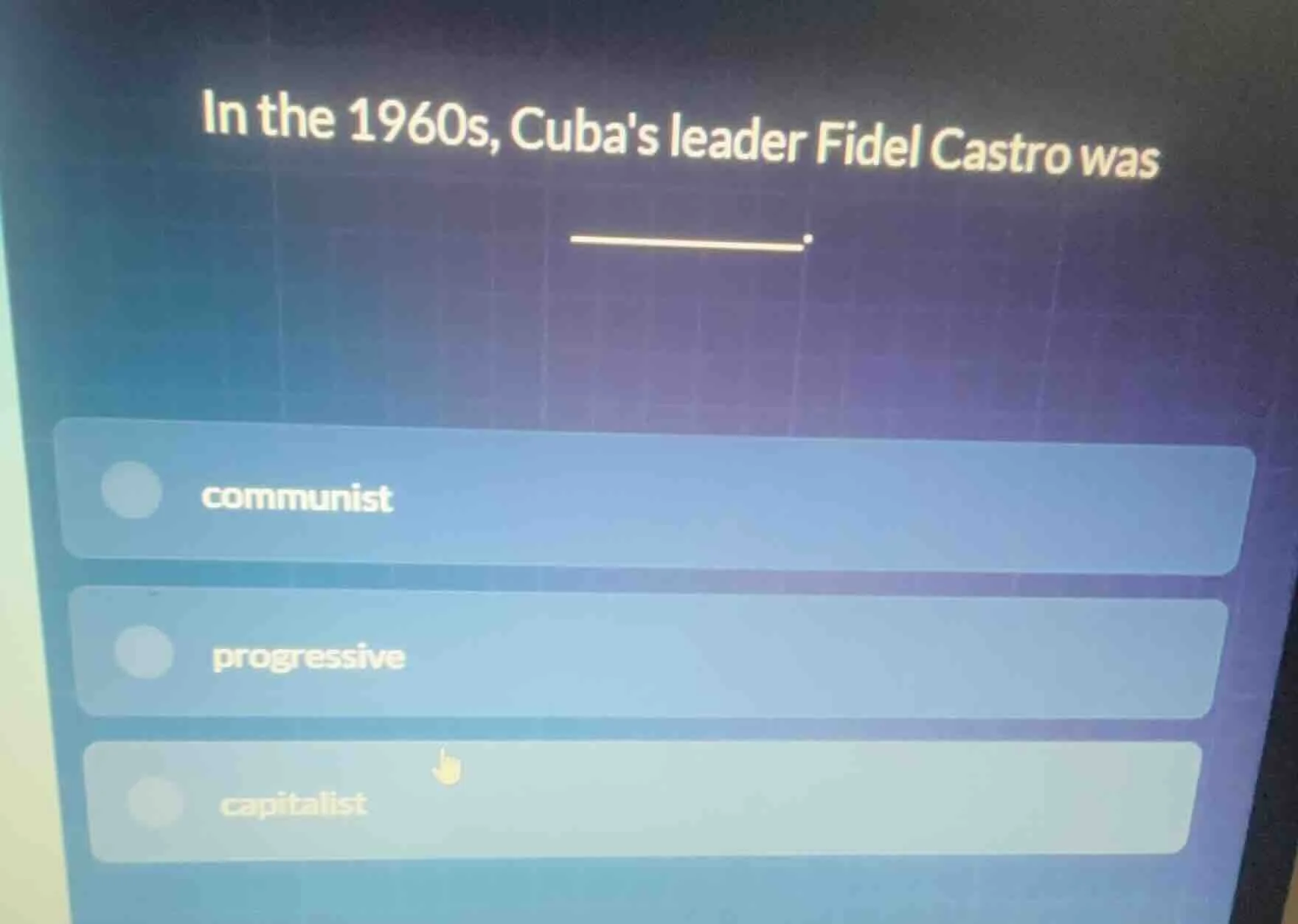 in the 1960s, cubas leader fidel castro was ______. options: communist,…