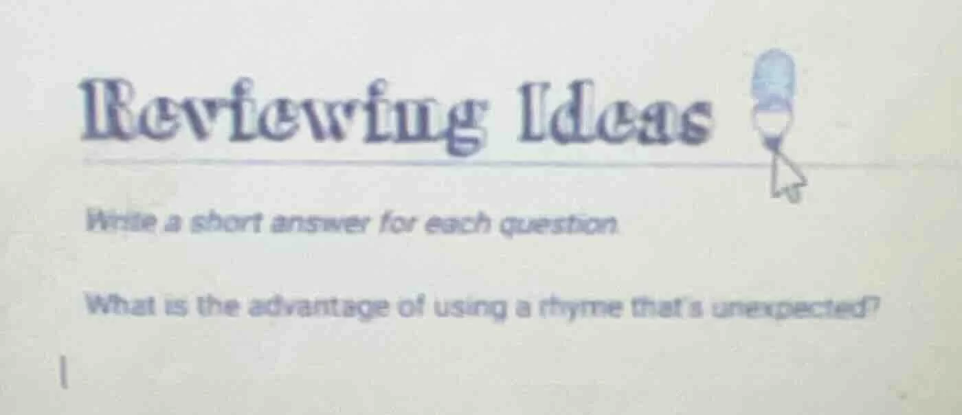 reviewing ideas write a short answer for each question. what is the adv…
