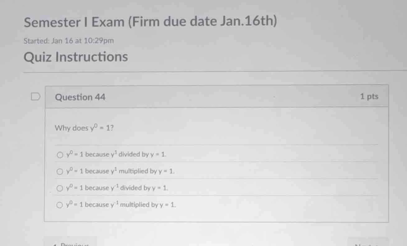 semester i exam (firm due date jan.16th) started: jan 16 at 10:29pm qui…