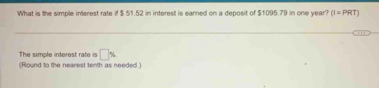 what is the simple interest rate if $ 51.52 in interest is earned on a …
