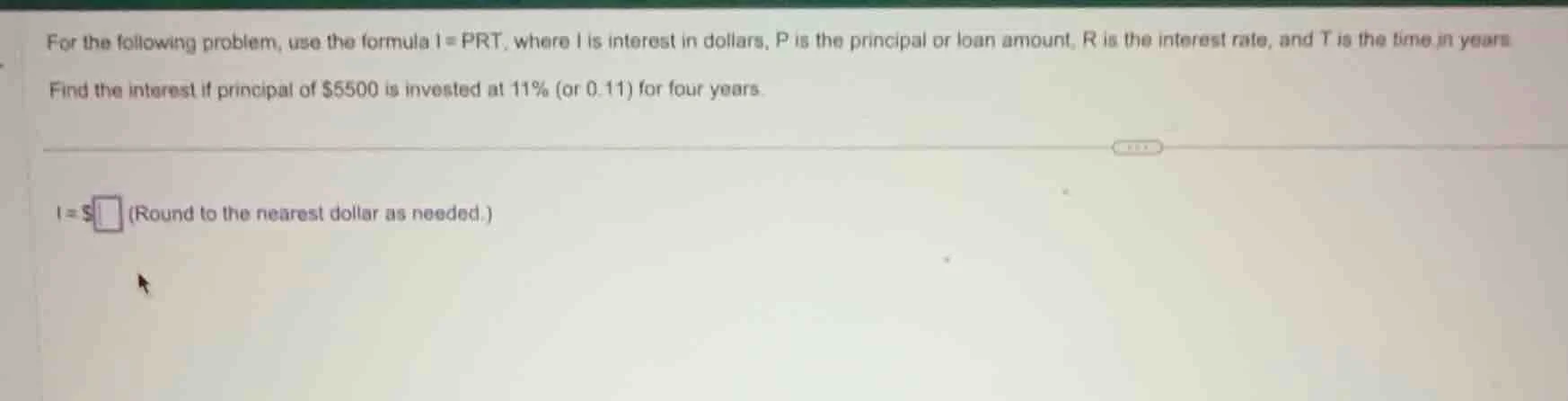 for the following problem, use the formula $i = prt$, where $i$ is inte…