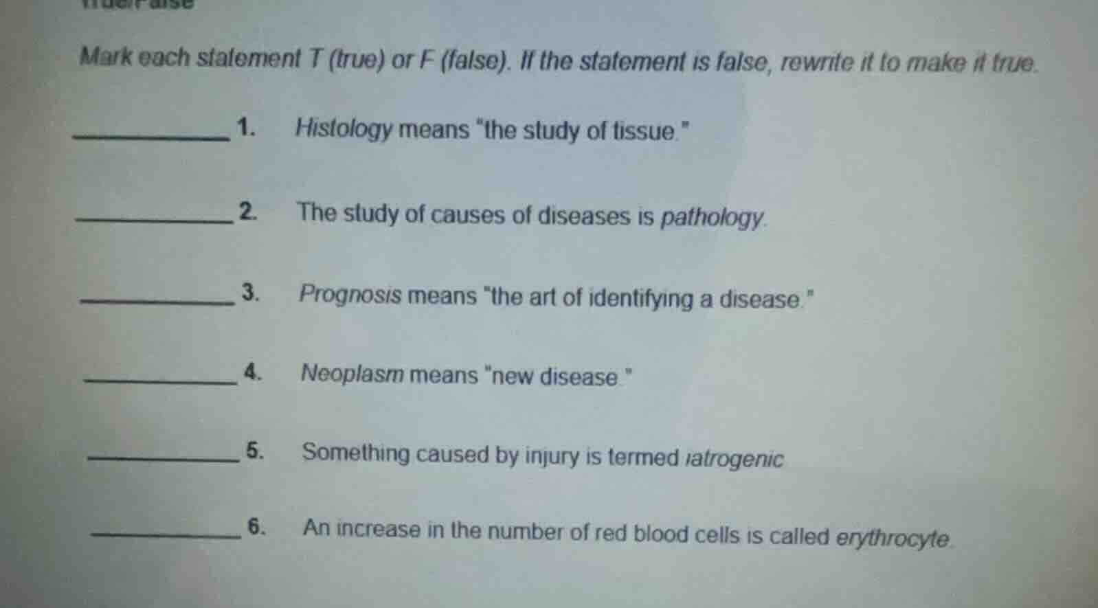mark each statement t (true) or f (false). if the statement is false, r…