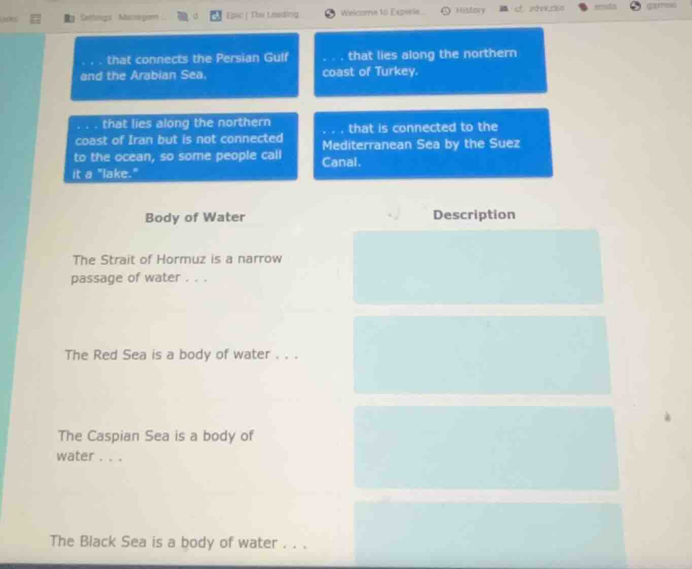 ... that connects the persian gulf and the arabian sea.... that lies al…