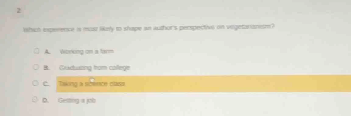 2 which experience is most likely to shape an author’s perspective on v…