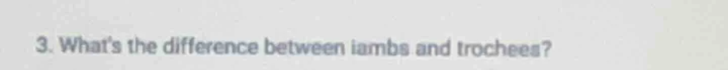3. whats the difference between iambs and trochees?