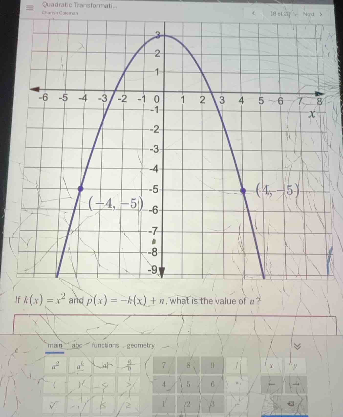 quadratic transformatl... charish coleman 18 of 20 next if $k(x) = x^2$…