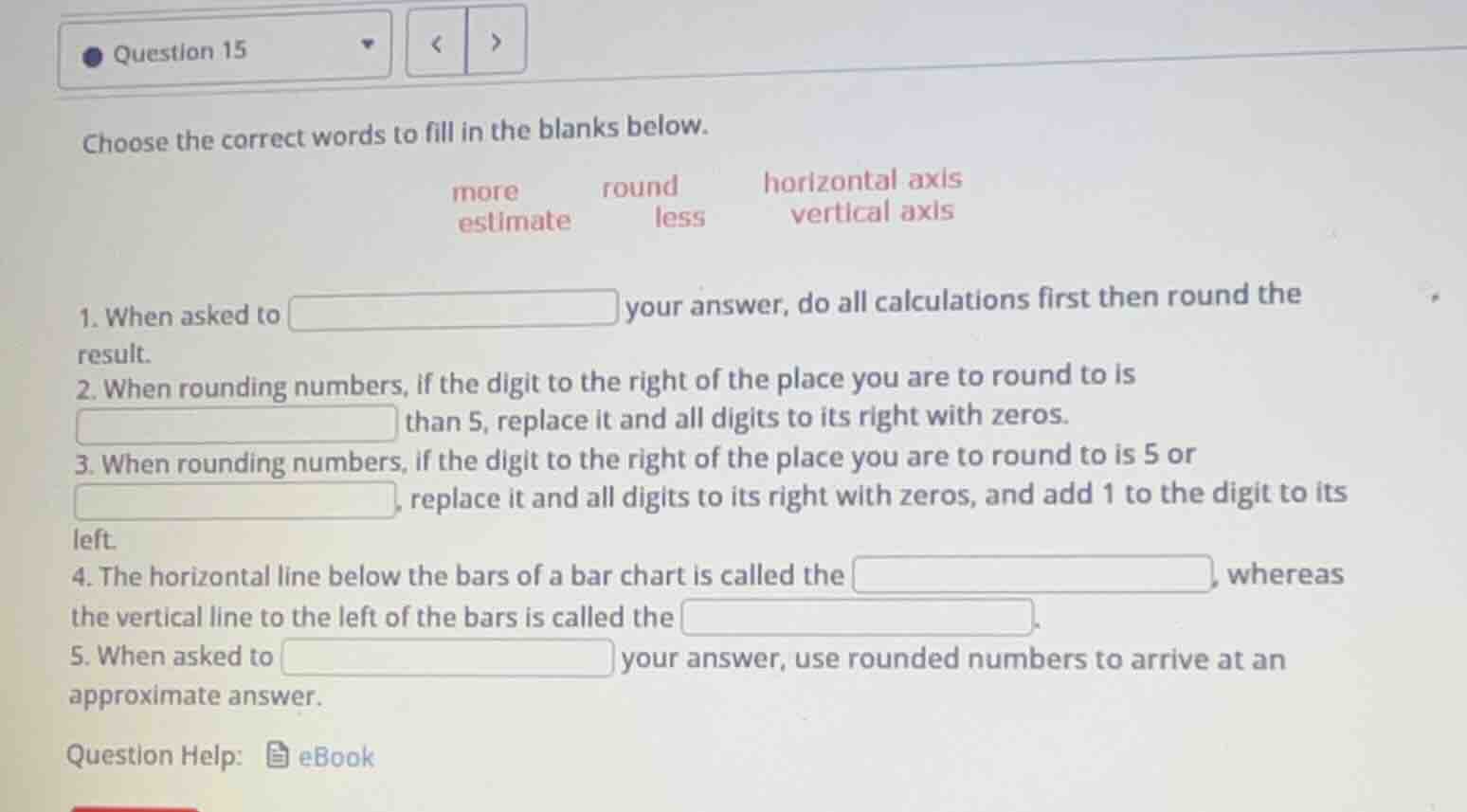 question 15 choose the correct words to fill in the blanks below. more …