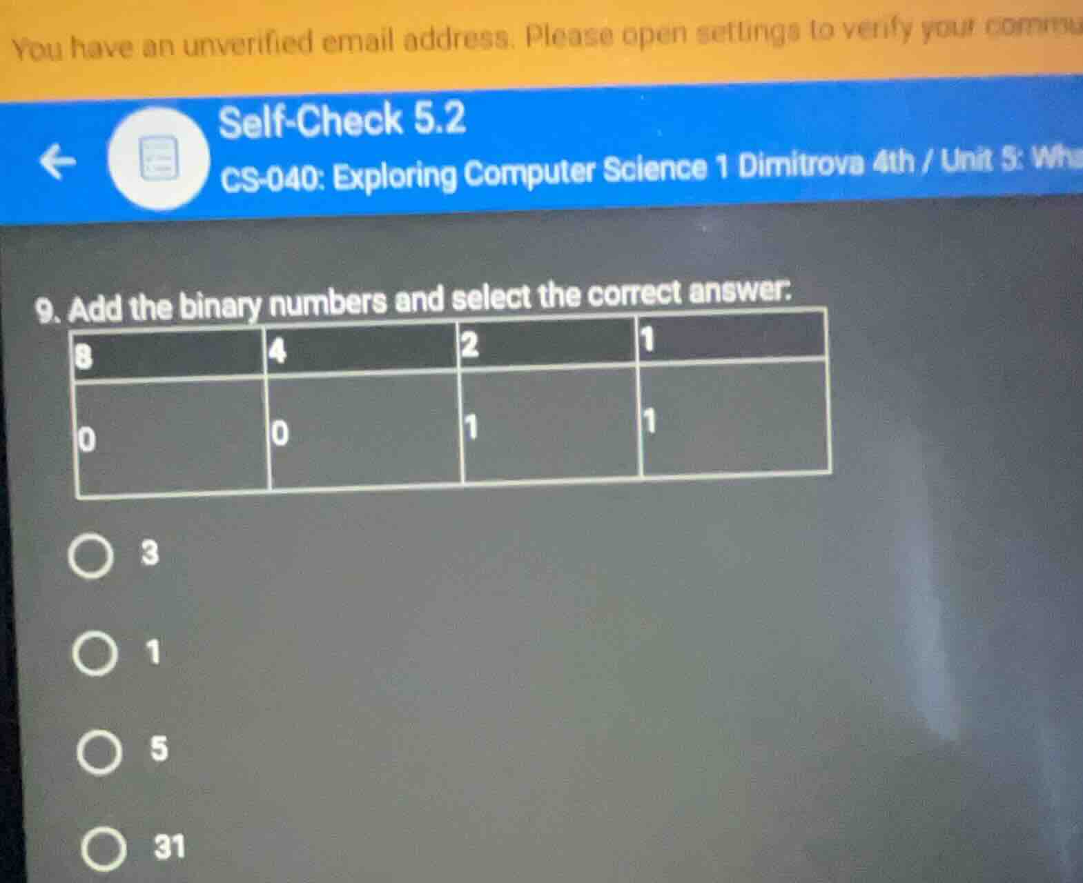 self-check 5.2 cs-040: exploring computer science 1 dimitrova 4th / uni…