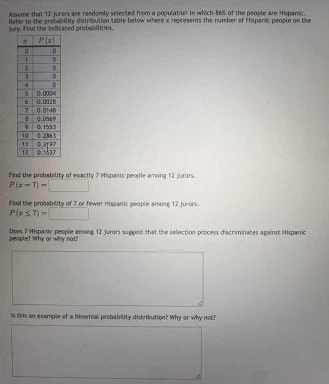 assume that 12 jurors are randomly selected from a population in which …