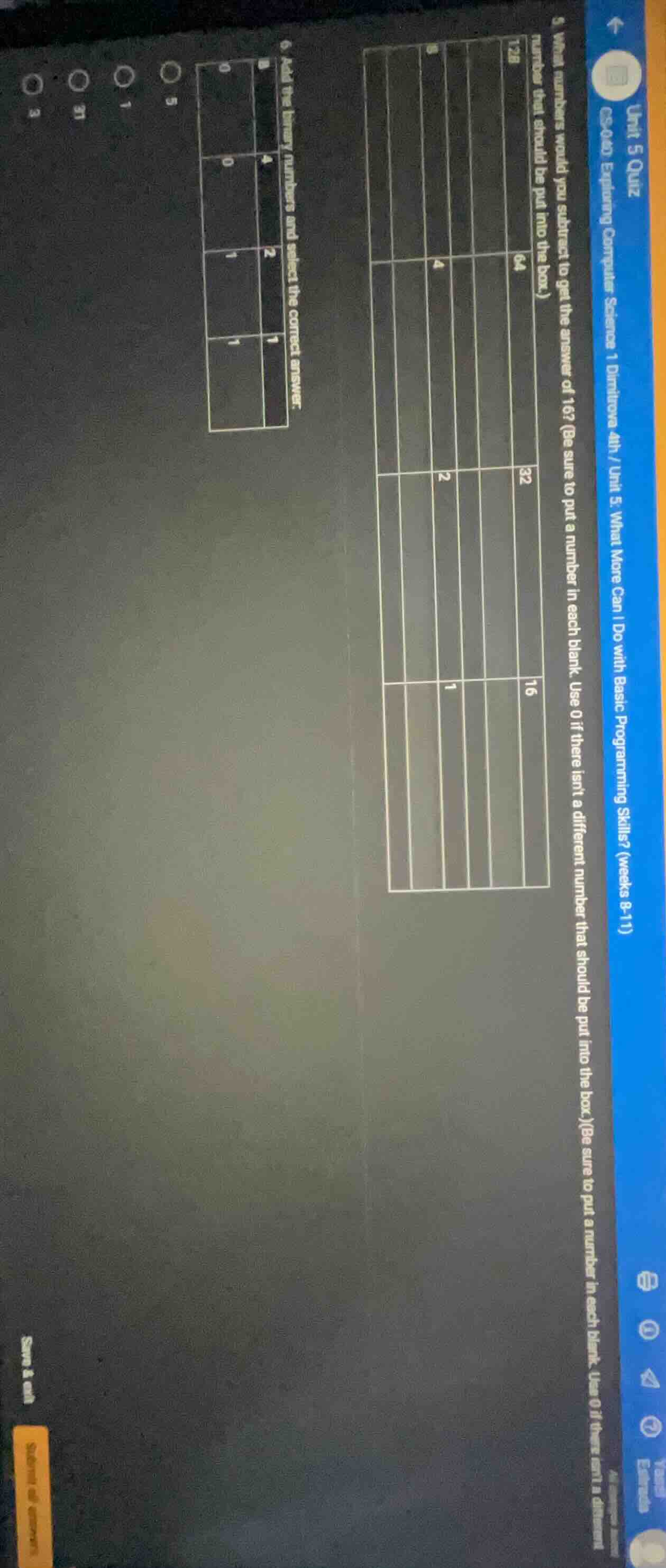 5. what numbers would you subtract to get the answer of 16? (be sure to…
