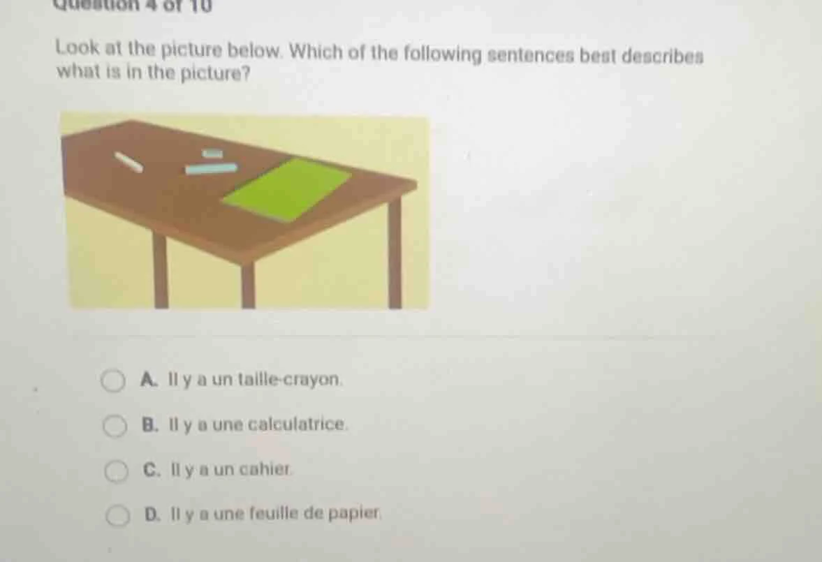 question 4 of 10 look at the picture below. which of the following sent…