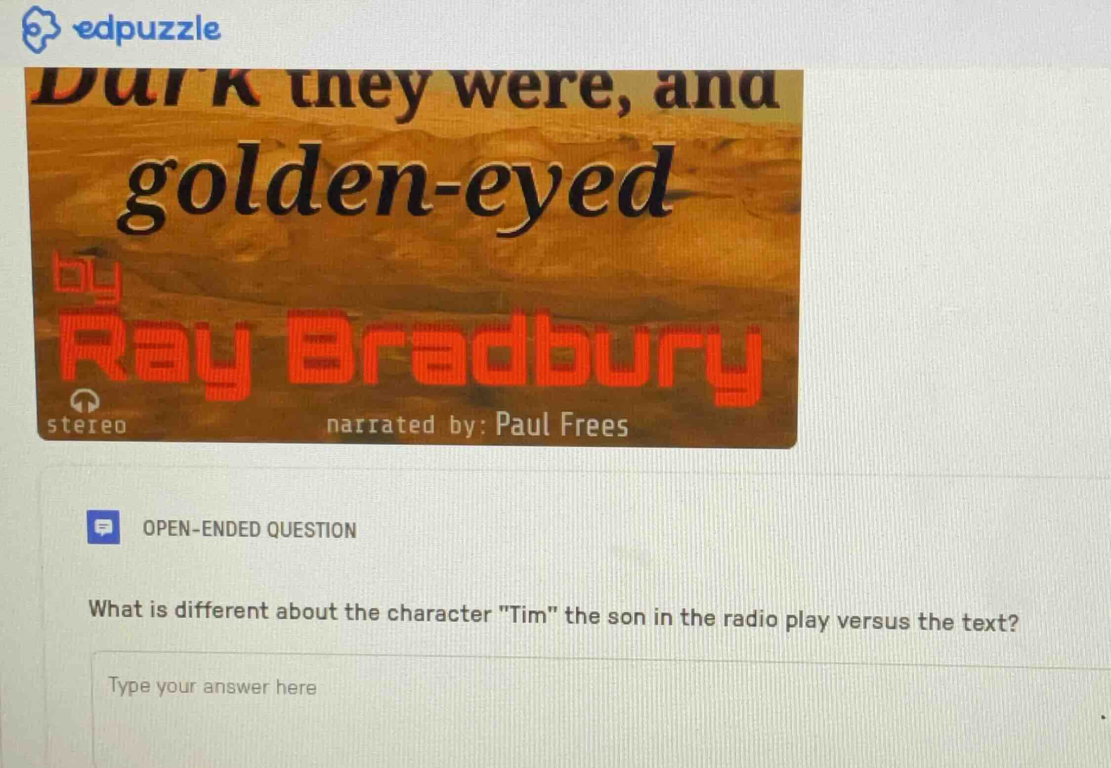 what is different about the character \tim\ the son in the radio play v…