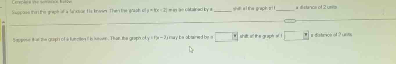 complete the sentence below suppose that the graph of a function f is k…