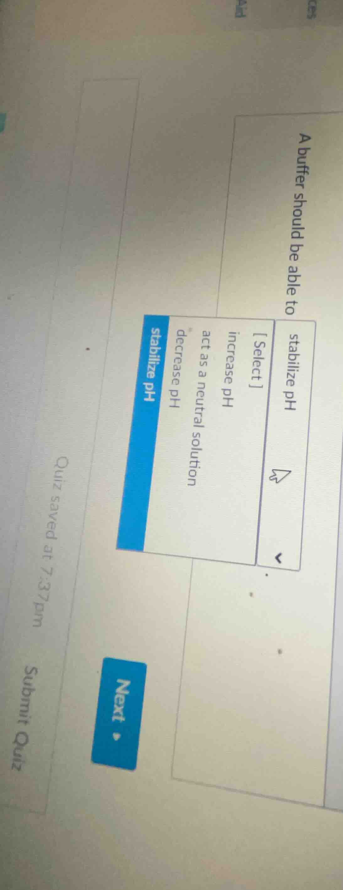 a buffer should be able to stabilize ph select increase ph act as a neu…