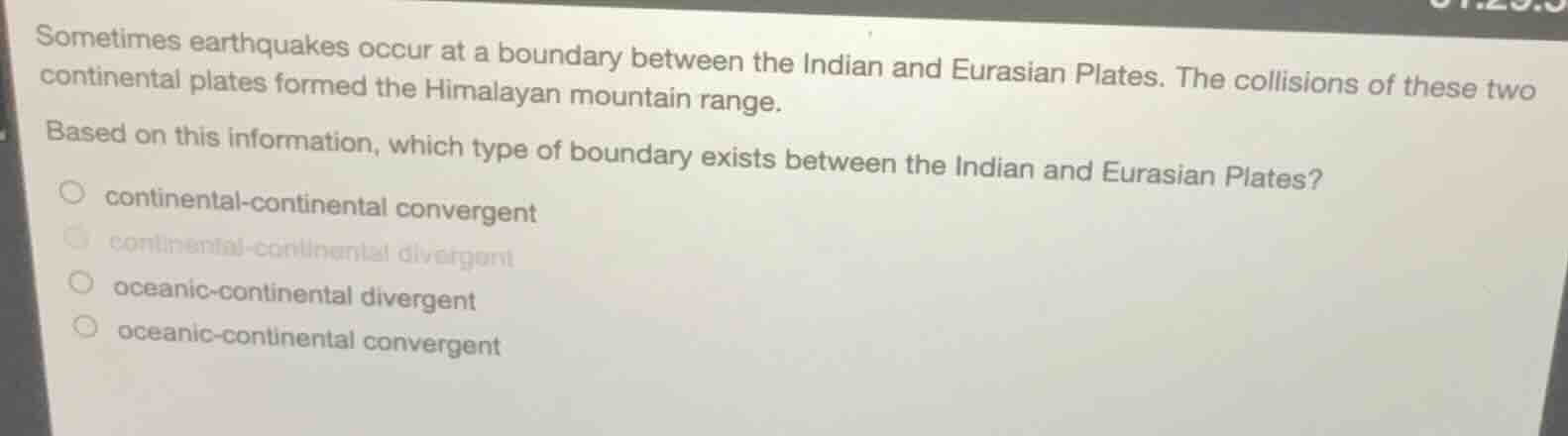 sometimes earthquakes occur at a boundary between the indian and eurasi…