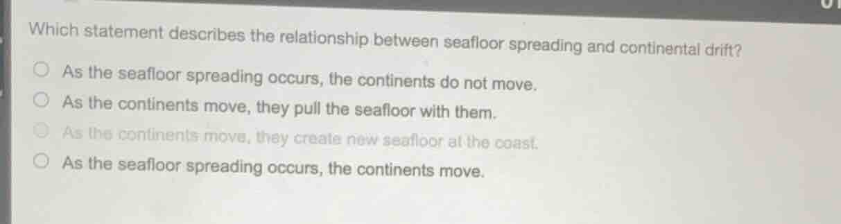 which statement describes the relationship between seafloor spreading a…