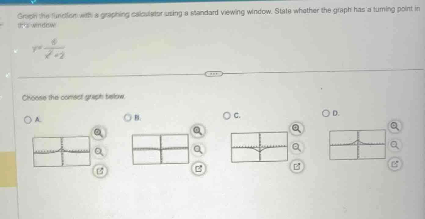 graph the function with a graphing calculator using a standard viewing …