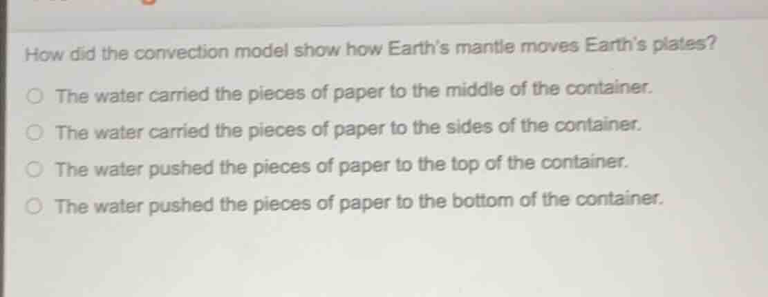 how did the convection model show how earths mantle moves earths plates…