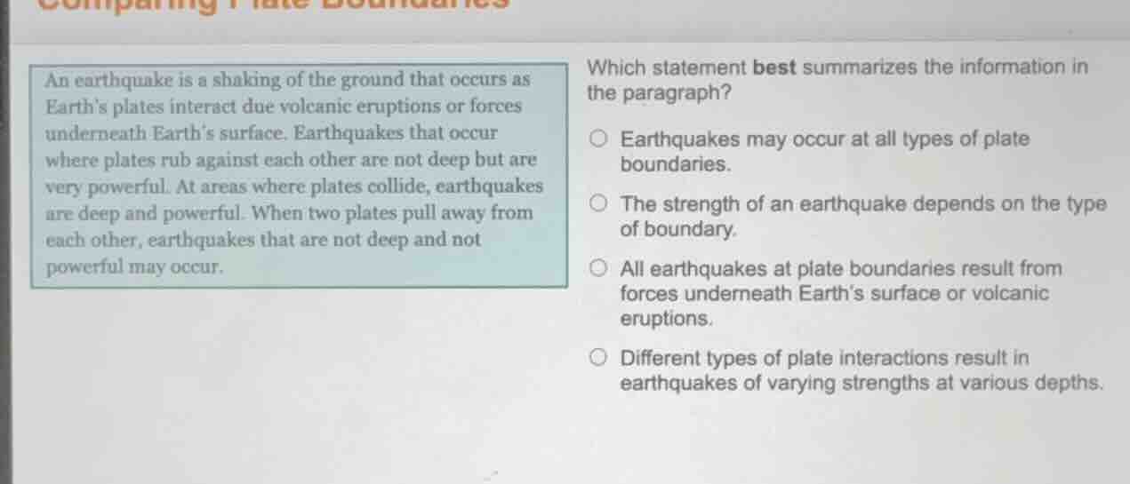 an earthquake is a shaking of the ground that occurs as earth’s plates …
