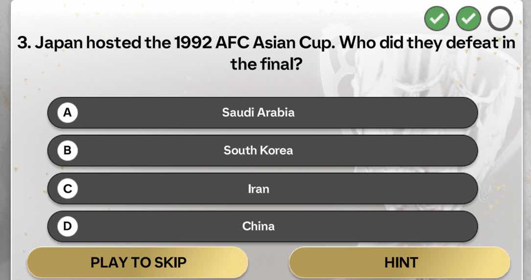 3. japan hosted the 1992 afc asian cup. who did they defeat in the fina…