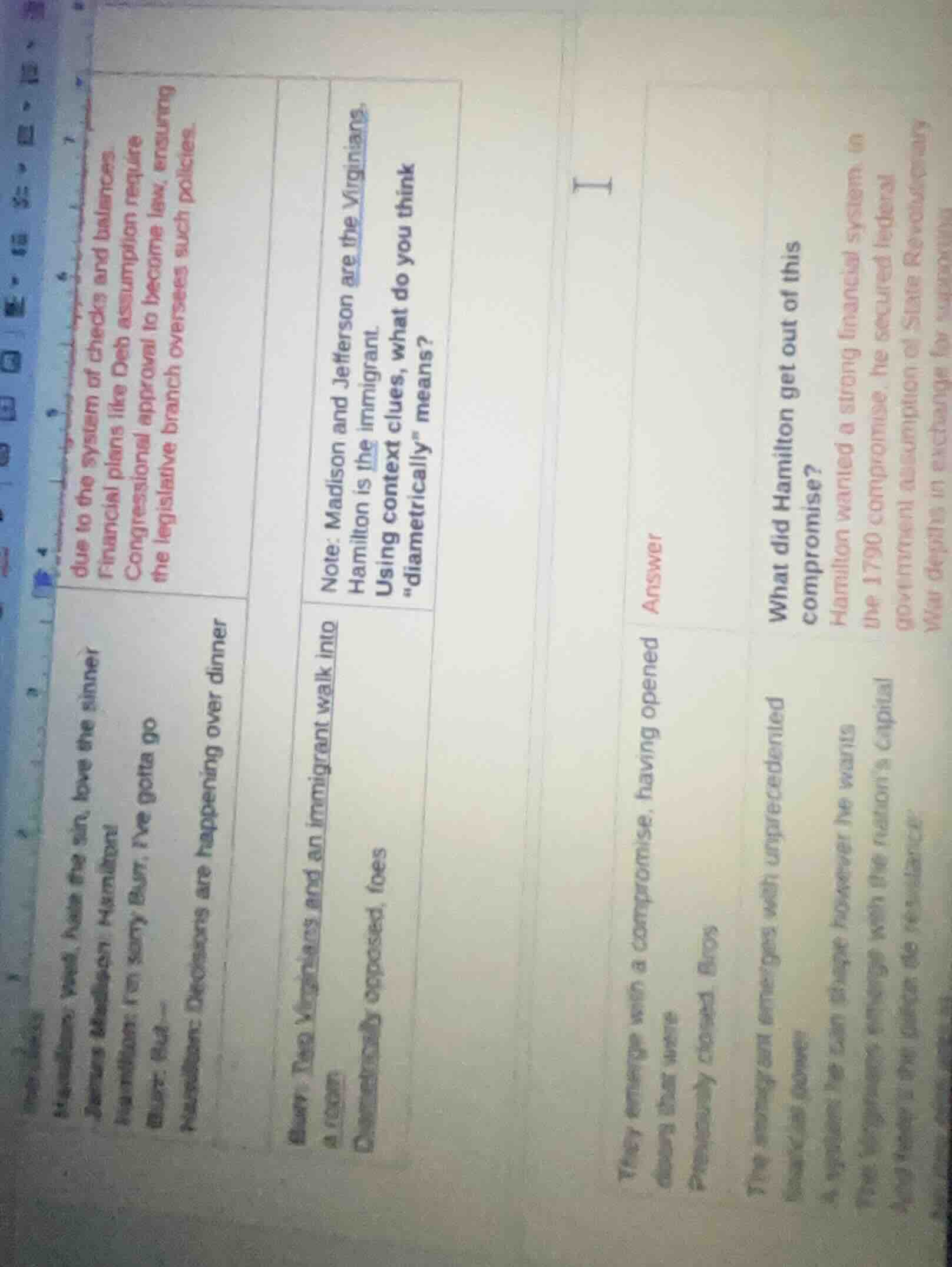 note: madison and jefferson are the virginians. hamilton is the immigra…