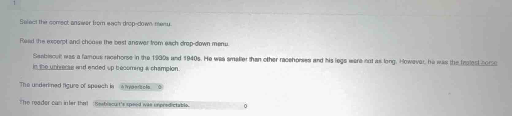 select the correct answer from each drop - down menu. read the excerpt …