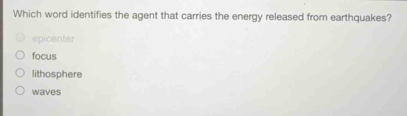 which word identifies the agent that carries the energy released from e…