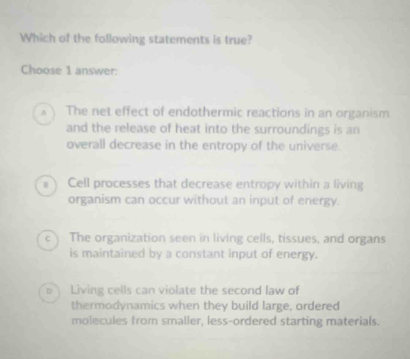 which of the following statements is true? choose 1 answer: a the net e…
