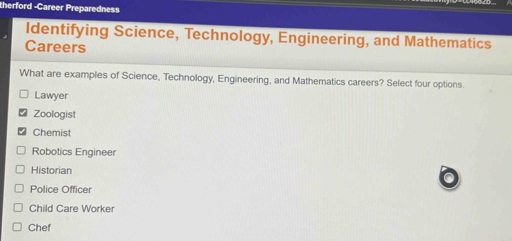 therford -career preparedness identifying science, technology, engineer…