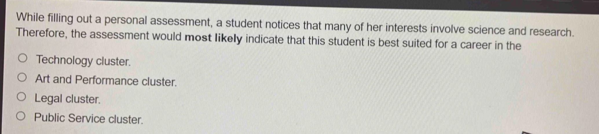 while filling out a personal assessment, a student notices that many of…