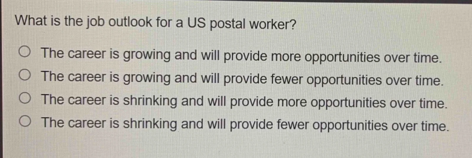 what is the job outlook for a us postal worker? ○ the career is growing…