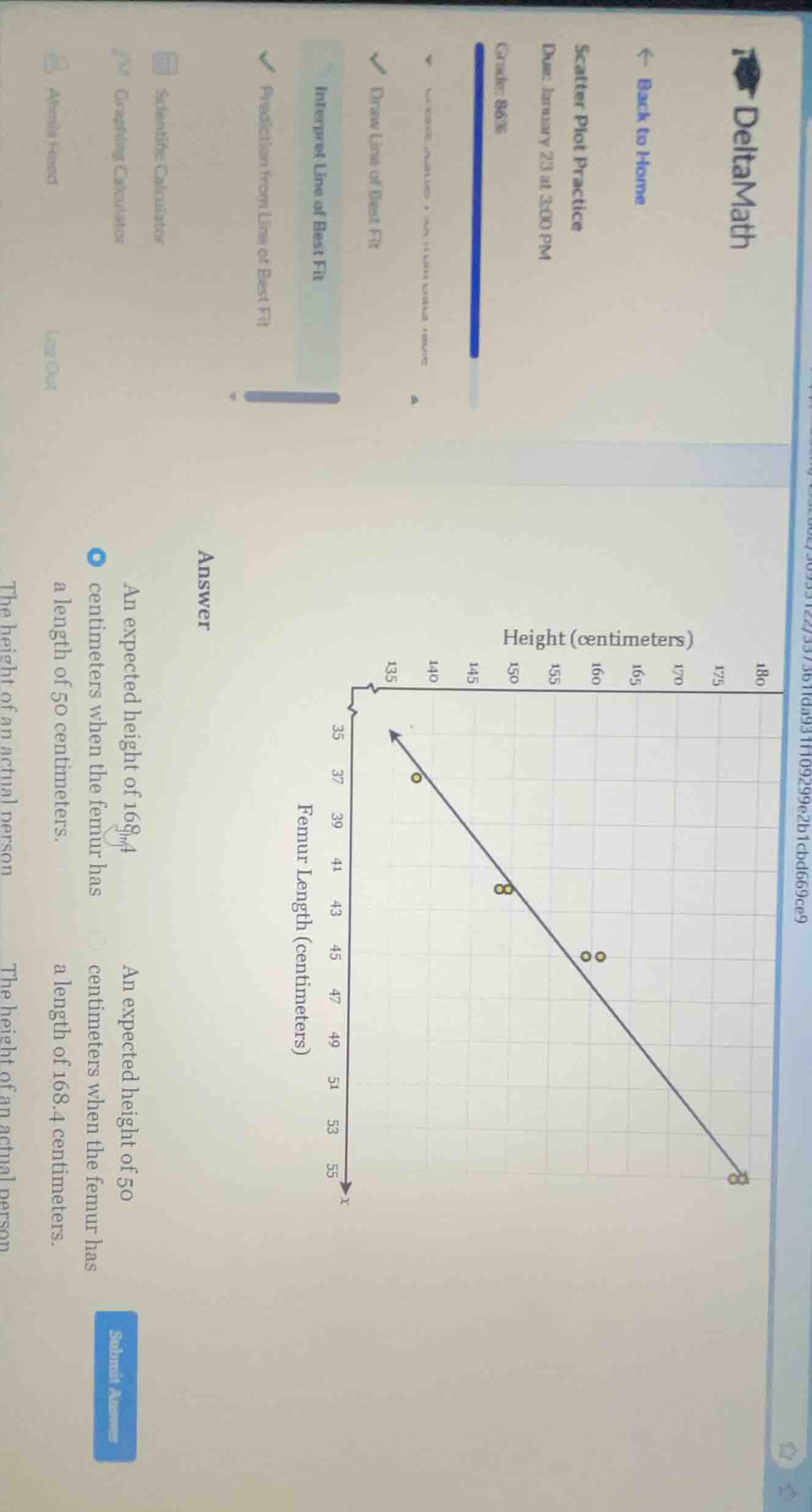 scatter plot practice due: january 20 at 3:00 pm grade: 86% answer heig…
